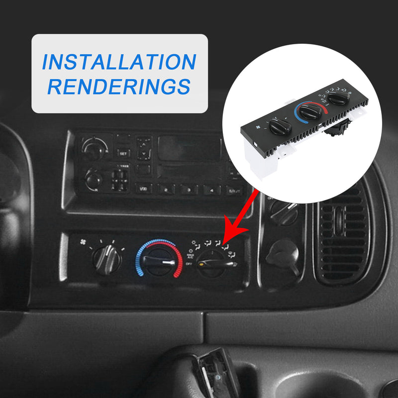 55055459AF A/C Heater Climate Control Panel for Dodge Ram Van 1998-2003 Manual
