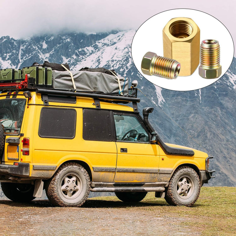 12 Piece 3/16in Brake Line 3/8-24 Inverted Fittings and Brass Unions for Brake