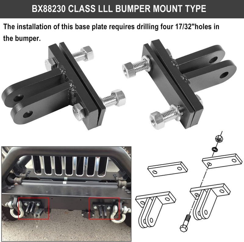 BX88230 Bolt-On Adapter for Blue Ox Class III Universal BX Tab Tow Bar BasePlate