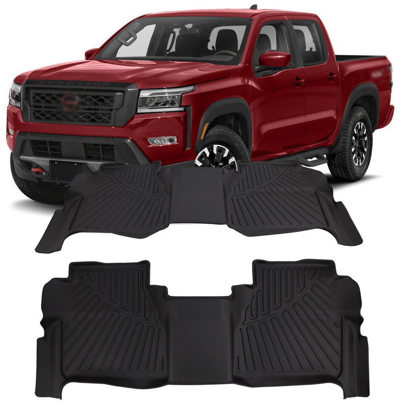 All Weather 3D TPE Floor Mats Liners for Nissan Frontier Crew Cab 2022-2024