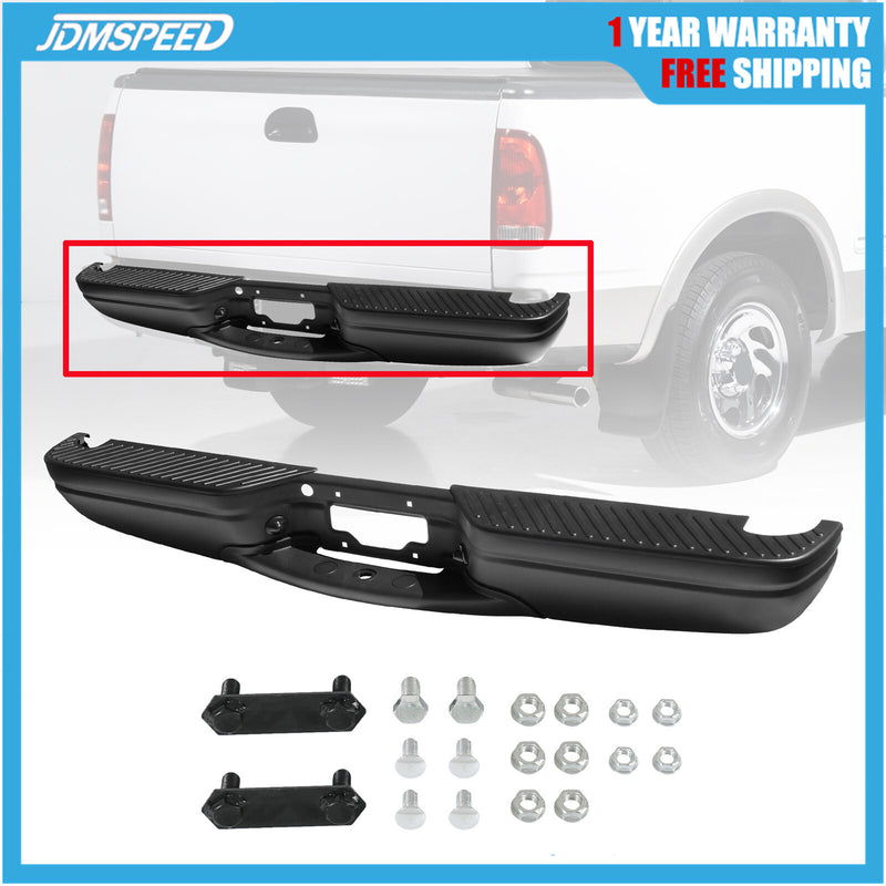 Black Rear Step Bumper Assembly for Ford F-150 97-04 F-250 97-99 Styleside