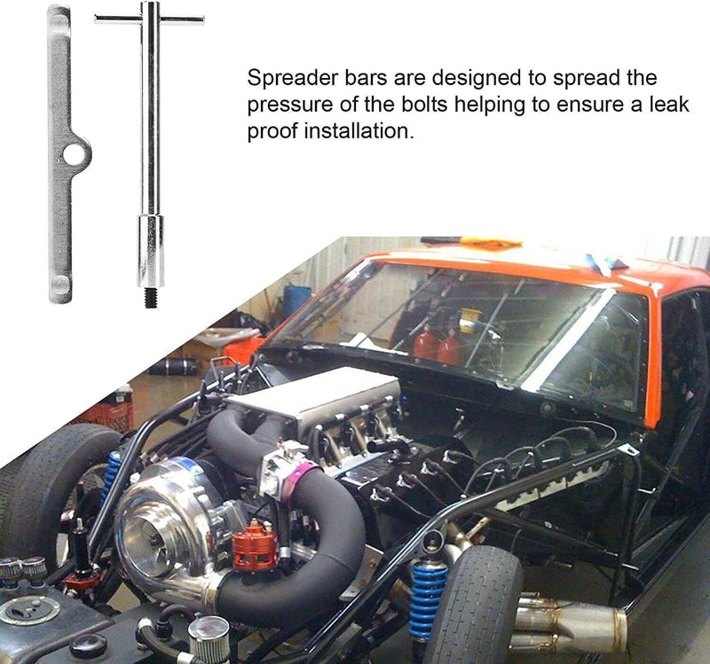 Chrome T-Bar 4-1/4" Tall Valve Cover Bolts Hold Down Kit for Chevy SBC 283-350