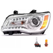 DURAFORCE Chrome Bezel LED DRL Headlight Headlamp Driver Side for Chrysler 300 2011-2023
