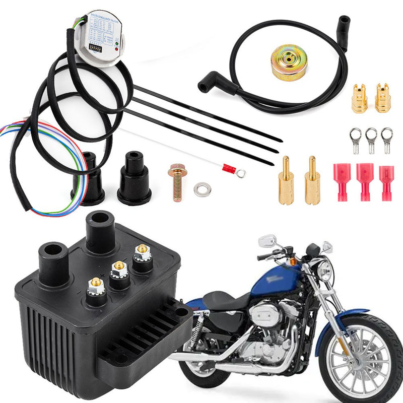 53-660 53-644 Single Fire Programmable Ignition Coil Kit for Harley