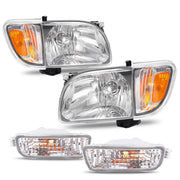DURAFORCE Headlights Corner Signal Lights With All Bulbs for Toyota Tacoma 2001-2004 Pair