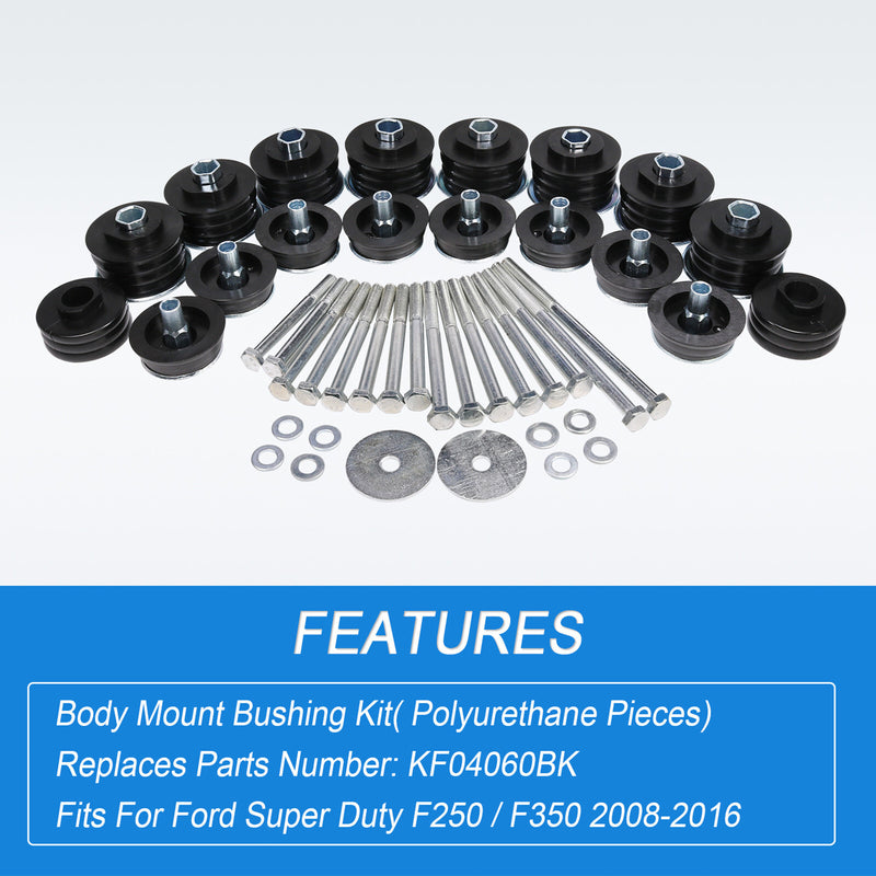 Body Cab Mount Kit for Ford F350 F250 Super Duty 2008-2016 KF04060BK