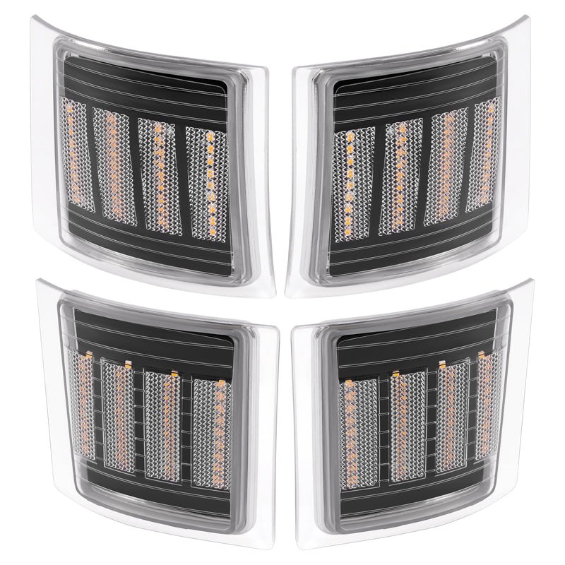 Full LED Clear Corner Side Marker Lights for Chevy C/K 1500 2500 1994-99 4PCS