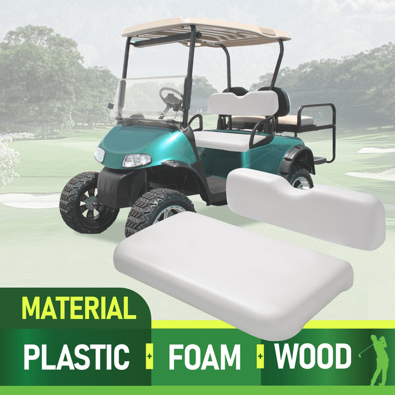 White Front Seat Bottom Cushion Backrest for EZGO RXV 2008-Up Golf Cart