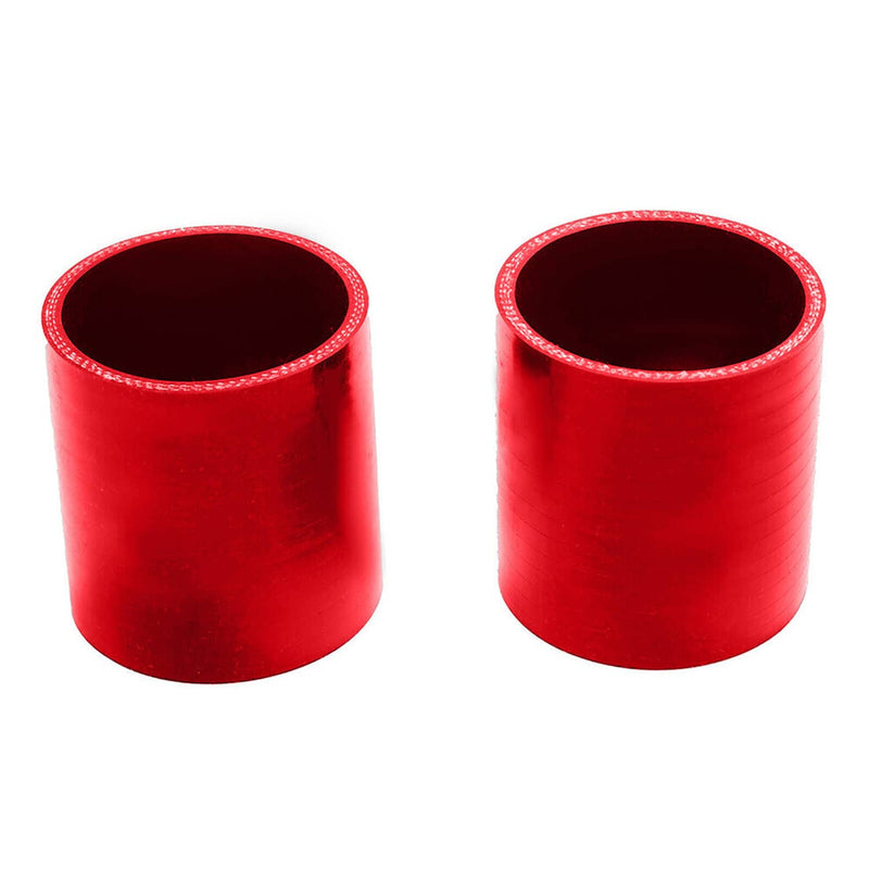3" DIY Polished Intercooler Piping U Pipe Red Silicone Coupler Clamp Kit
