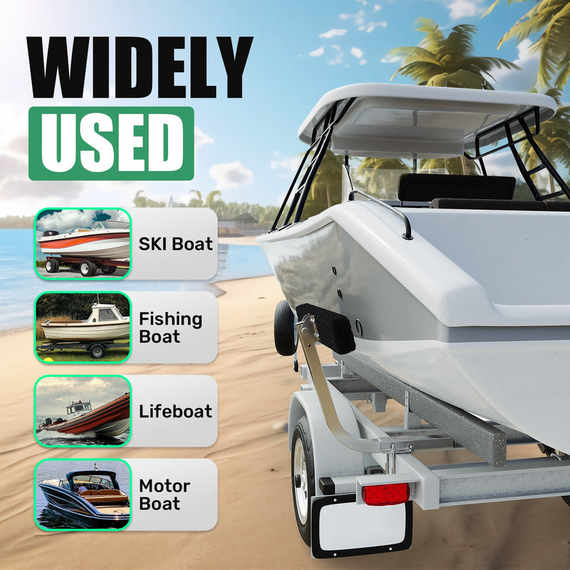 Boat Trailer Bunk Board Guide-On 75 Degree 24 Inch Carpeted Guides W/Hardware 2