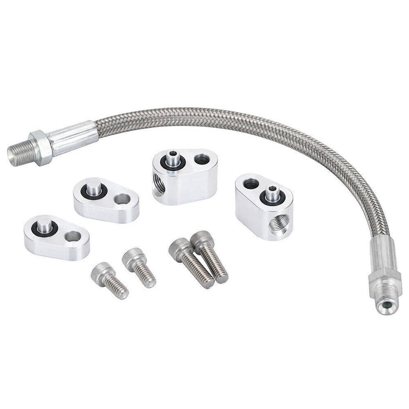 GM LS LS1 Throttle Body Bypass Coolant Steam Port Crossover Hose Braided Kit