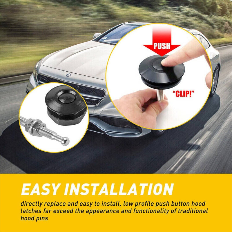 4Pcs Push Button Quick Release Hood Bonnet Pins Lock Clip Car Bumper Latch Kits