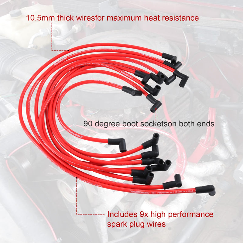 JDMSPEED High Performance Plug Wires SBC BBC HEI 2350 383 454 10.5MM