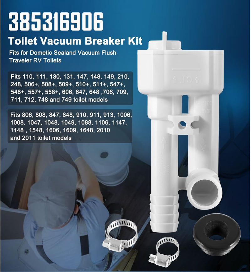 385316906 Vacuum Breaker Kit for Dometic SeaLand VacuFlush Traveler Toilets
