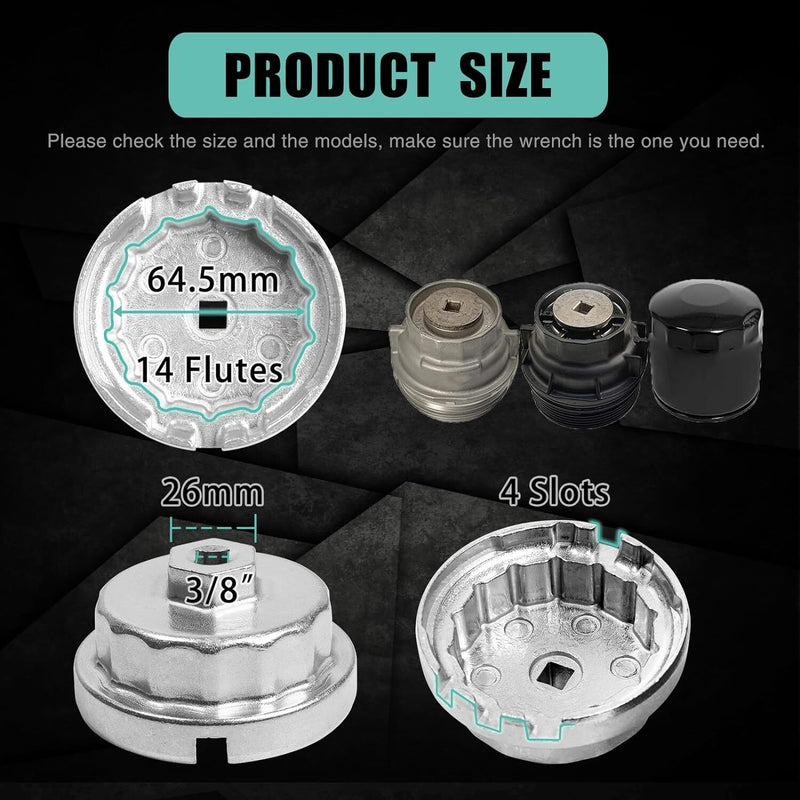 Oil Filter Cup Wrench Tool for Toyota and for Lexus 2.5L,2.7L,3.5L,4.0L,4.6L,5.7