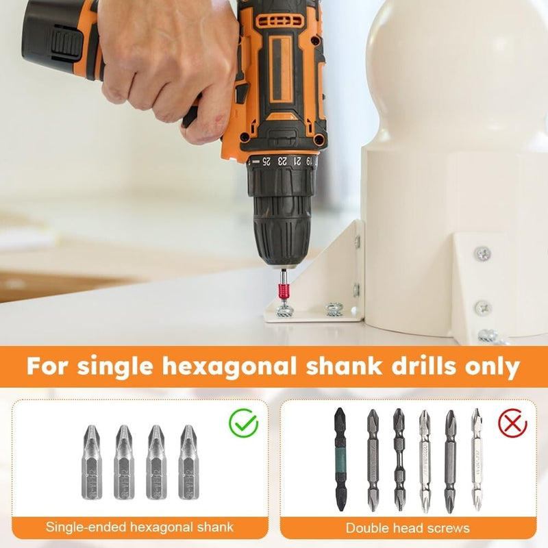 4Pcs Drill Extension 1/4 Hex Quick Release Bit Holder 12 6 4 2 with PH2 Bit