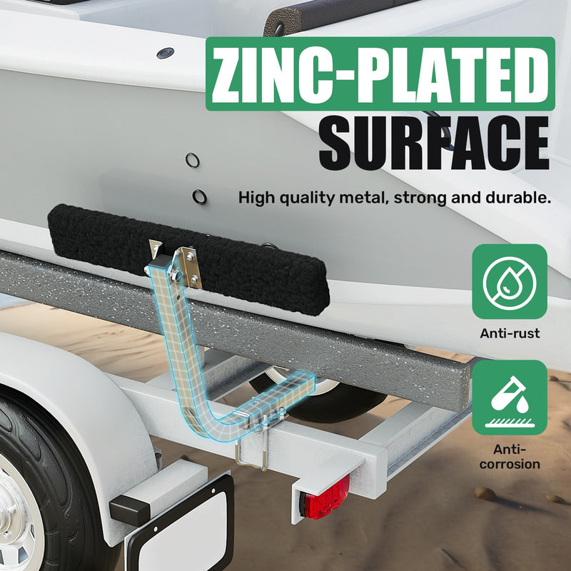 Boat Trailer Bunk Board Guide-On 75 Degree 24 Inch Carpeted Guides W/Hardware 2