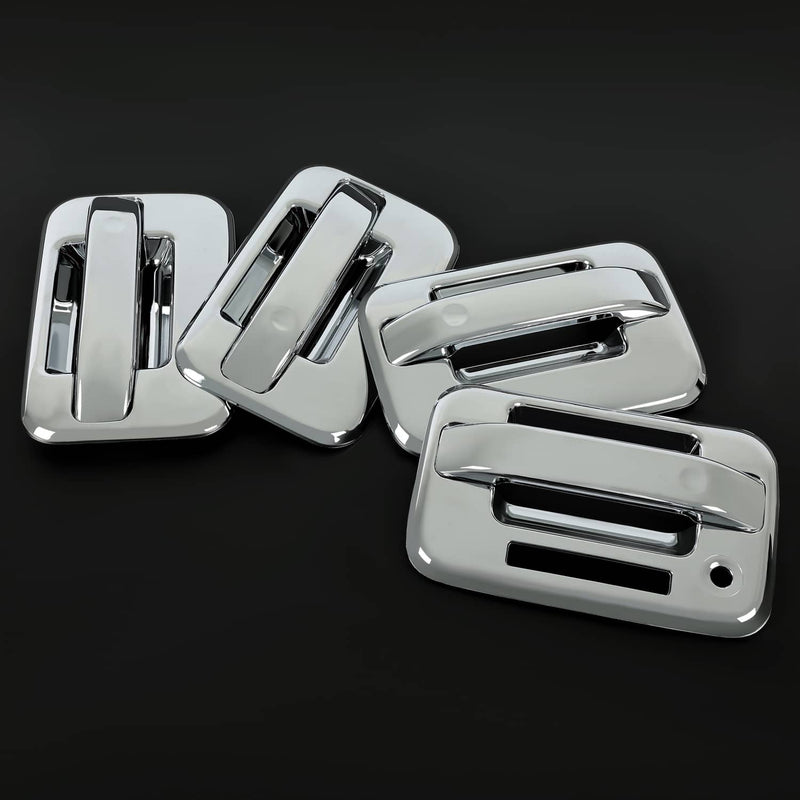 DURAFORCE Door Handle Cover for Ford F-150 F150 4DR Crew Cab 2004-2014 Chrome ABS Keypad