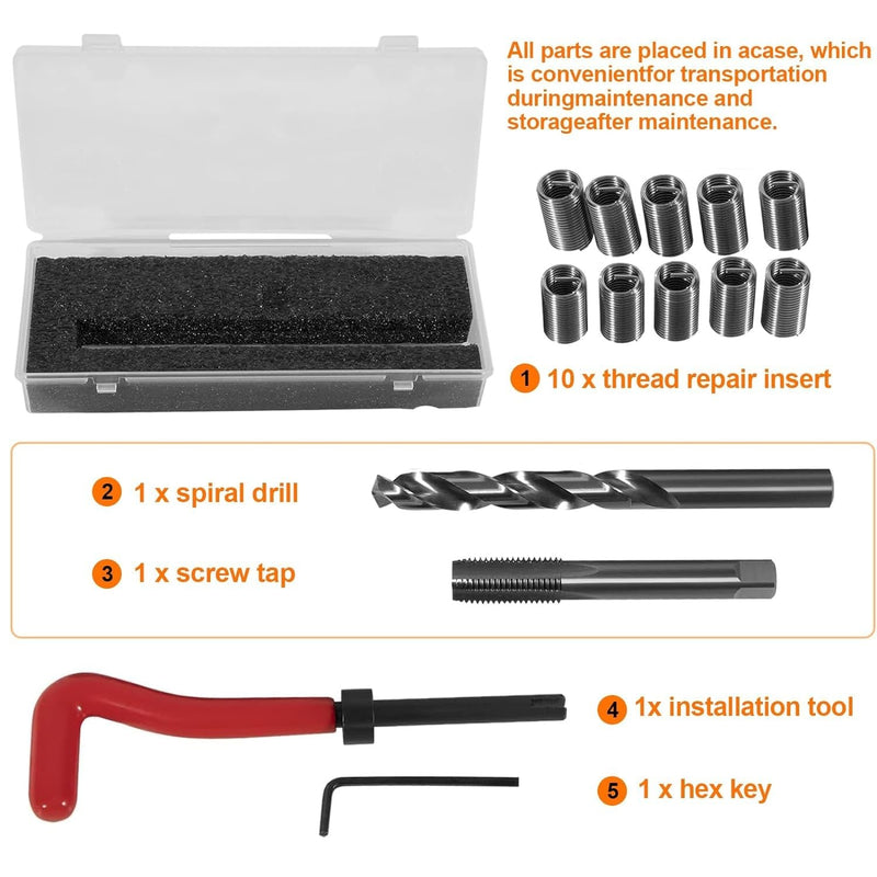 1420 Thread Repair Tool Kit M11mm x 1.5 for Honda B16 Engine Cylinder for Toyota