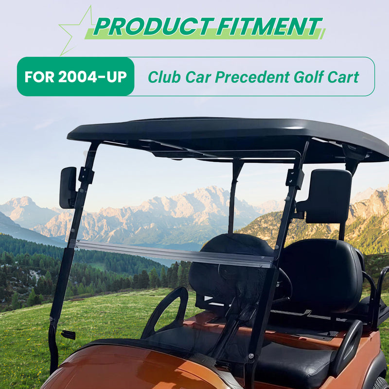 Folding Clear Golf Cart Windshield Windscreen for Club Car Precedent 2004-Up