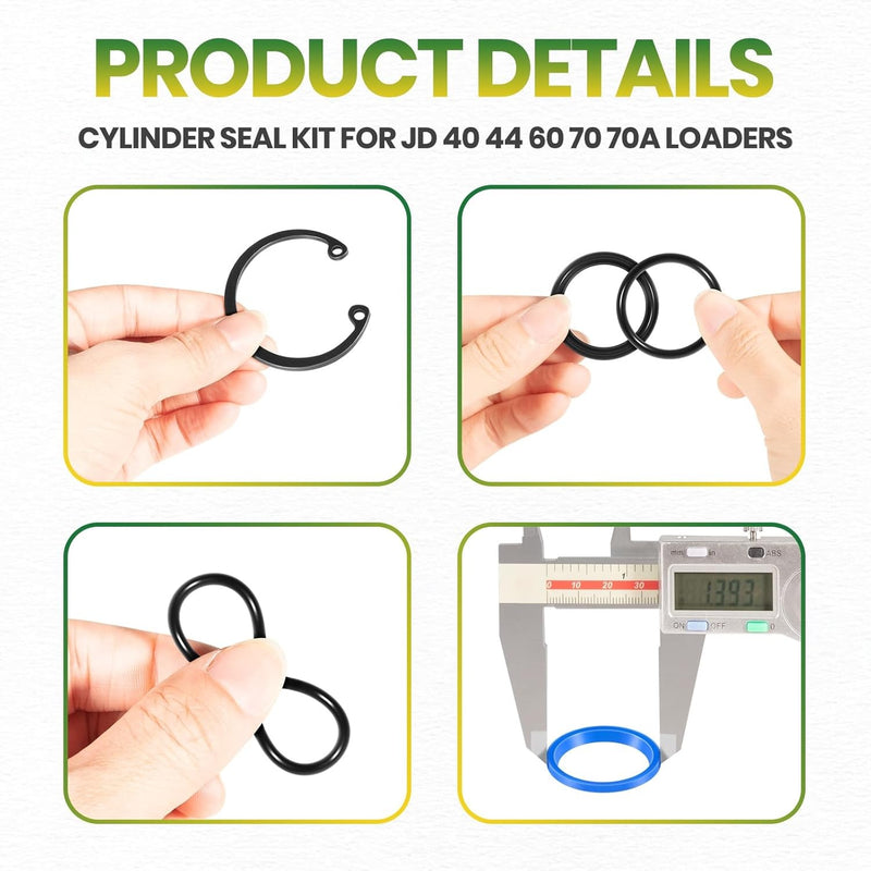AM118391 Cylinder Seal Kit for John Deere 40 44 60 70 70A Loader 1-1/2” Bore