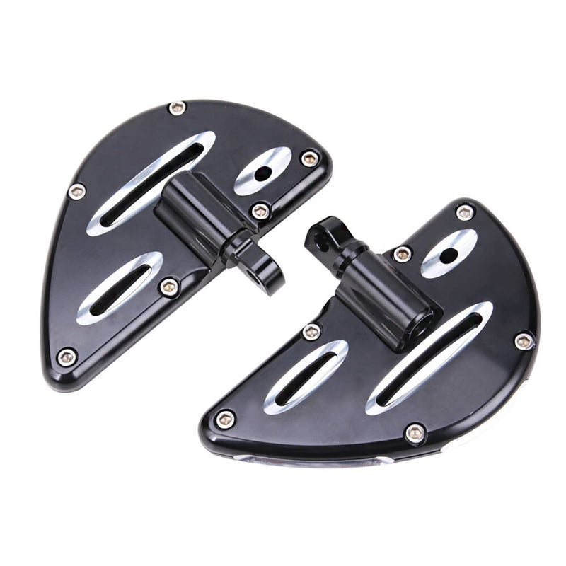 Black Front Rear Passenger Floorboards Foot Pegs for Harley Touring Dyna Softail
