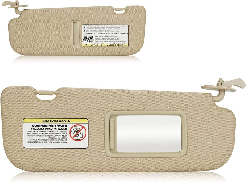 Right Passenger Side Sun Visor with Mirror for Hyundai Elantra 2011-2015 Beige