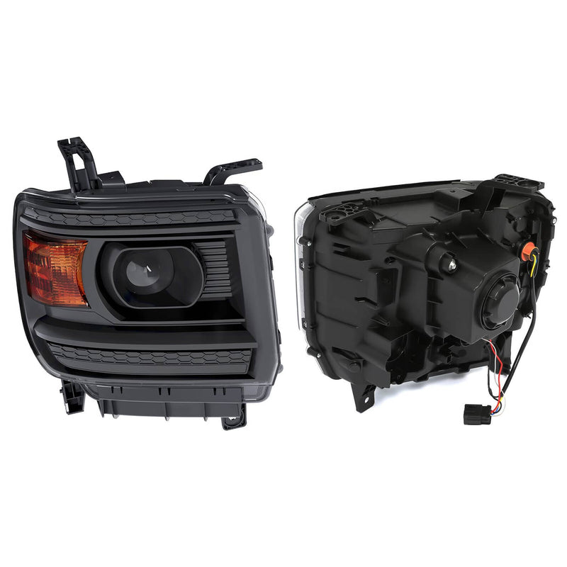 DURAFORCE Projector Headlights for GMC Sierra 1500 2500HD 3500HD 2014-2015 Pair