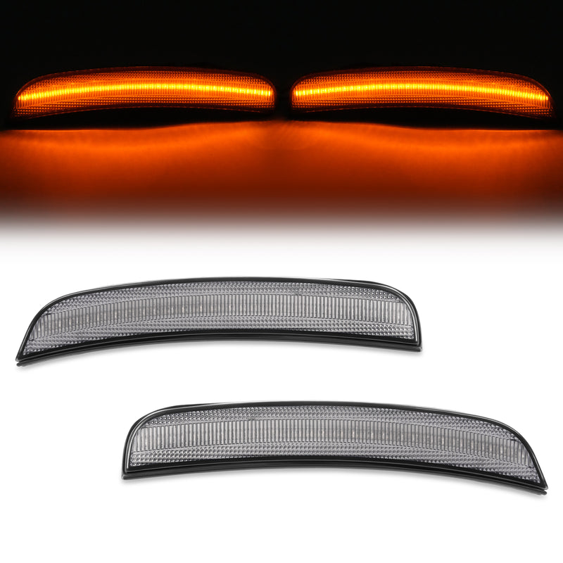 Front Side Marker Light Reflector for Chrysler 300 2015-2023 Amber LED Smoked