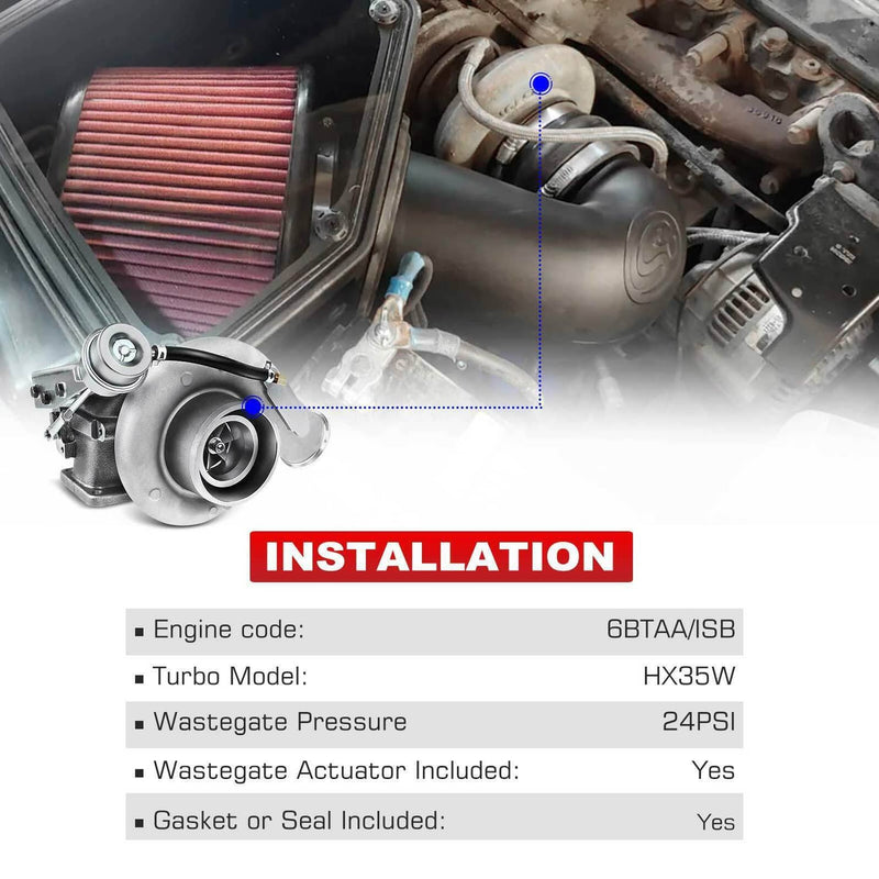 HX35W Diesel Turbo Turbocharger for Dodge Ram 2500 3500 5.9L T3 6BTAA 3539373
