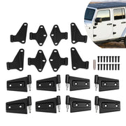 DURAFORCE Door Hinge Replacement Set Black Powder Coat for Jeep Wrangler JK 07-2018 16PCS