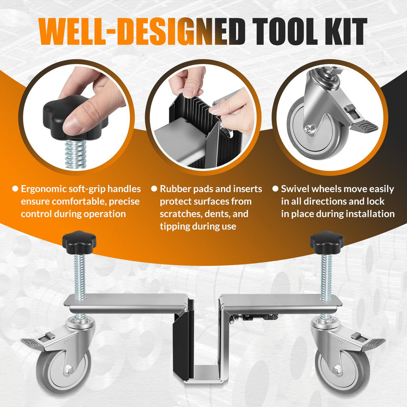 Heavy Door Installation Hardware Tool Kit for 1-3/4" & 2-1/4" Doors Dual-Dolly