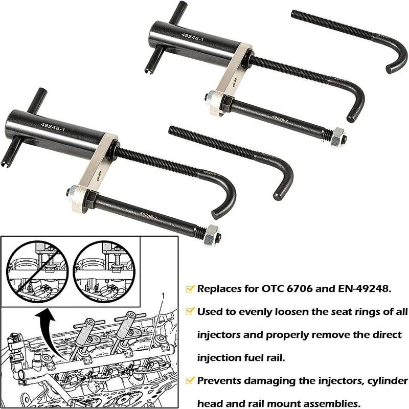 6706 Injector Rail Assembly Remover Tool Fits for GM245 Fuel Seals for GM