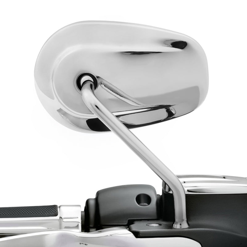 Chrome Teardrop Rearview Side Mirrors for Harley Touring Road King Custom XL 883