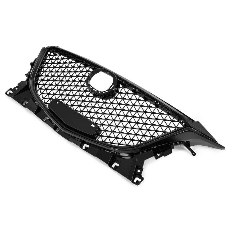 DURAFORCE 15 Honeycomb Upper Grille Bumper Assembly Set for Mazda 3 Axela 2014-2016 Black