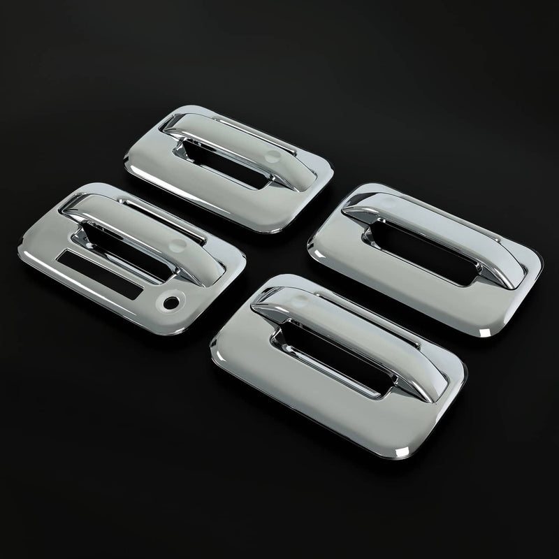 DURAFORCE Door Handle Cover for Ford F-150 F150 4DR Crew Cab 2004-2014 Chrome ABS Keypad