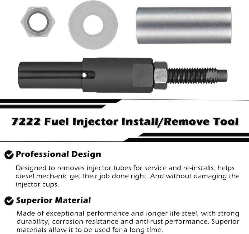7222 J-45910 Injector Tube Remover Installer Kit for GM 6.6L Duramax Diesel