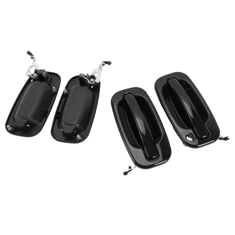 Outside Door Handles Set Painted Black for Silverado Tahoe Sierra 99-06 4 Pcs
