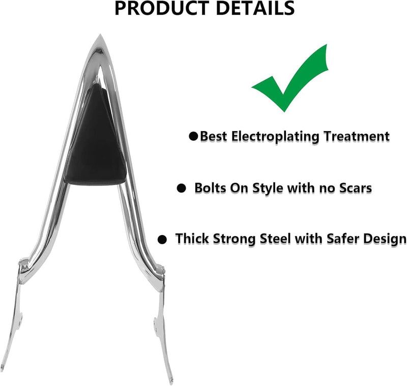 22'' Chrome Backrest Sissy Bar for Harley Road King Electra Glide 1997-2008