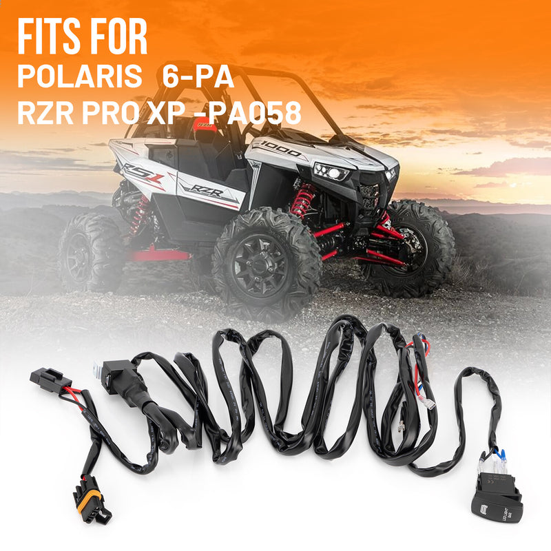 LED Light Bar Wiring Harness Rocker Switch Kit for Polaris Ranger 570 900 1000