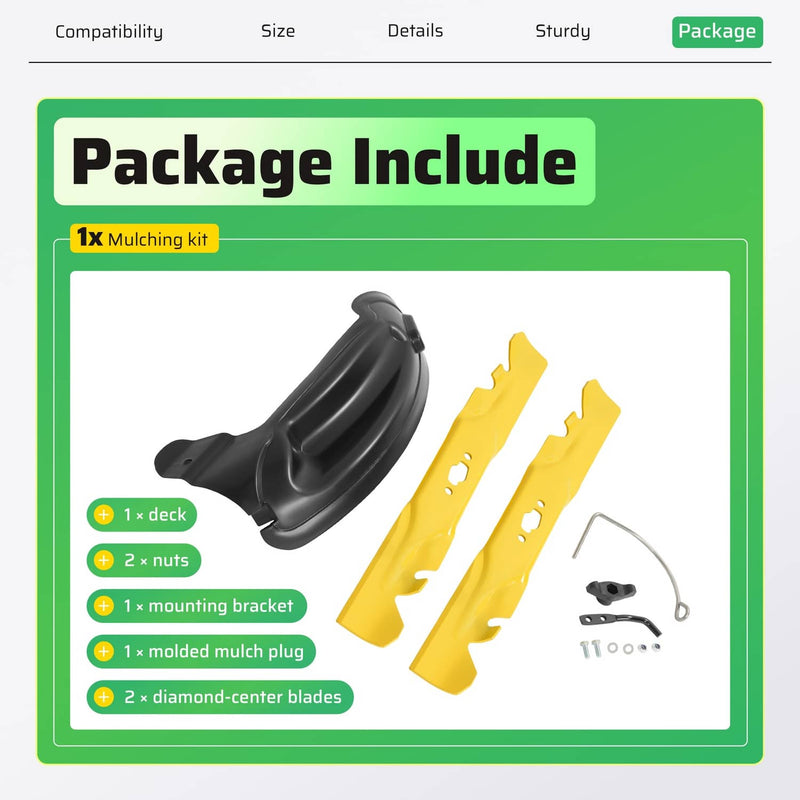 19A30046100 Mulching Blade Kit for Cub Cadet XT1-LT42E 42 Inch Deck S-Shaped