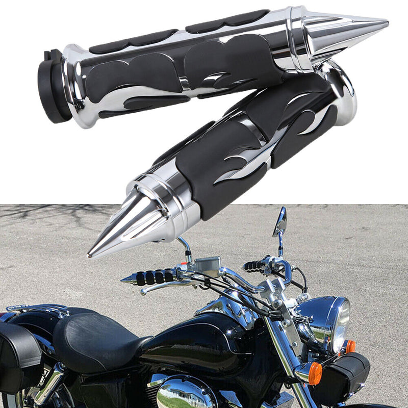 1 Inch Chrome Handle Bar Hand Grips for Harley Touring Road King Street Glide 88