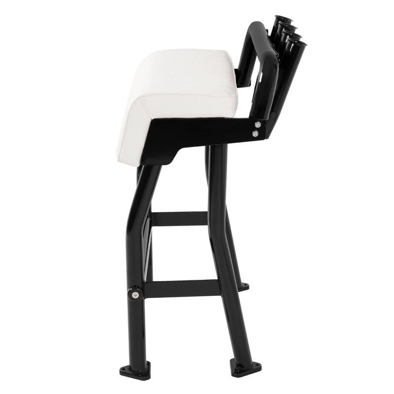 29" Leaning Post Seat w/ 4 Rod Holders Aluminium for Centre Console Boat