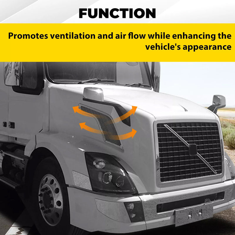 Chrome Side Grille Driver Passenger Air Intake Vent for Volvo VNL 04-17 Pair