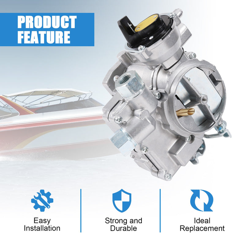 Marine Carburetor with Gasket for Mercruiser 2 Barrel 2.5L 3.0L 4CYL Long Linkag
