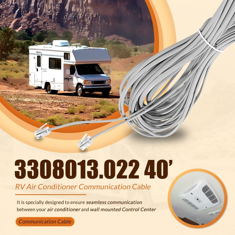 3308013.022 40' RV Air Conditioner Communication Cable for Dometic Multi-Zone