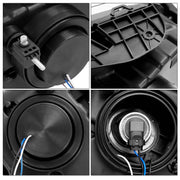 DURAFORCE LED Tube Projector Headlights Headlamp Black for Chevrolet Camaro 2010-2013 Pair