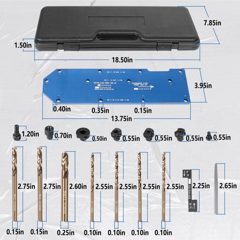 71600 Exhaust Manifold Drill Template for Ford V10 2V 3V 4.6L 5.4L 6.8L