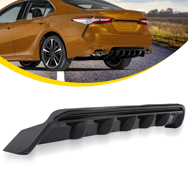 Shark Fin Rear Bumper Diffuser Glossy Black for Toyota Camry SE XSE 2018-2023