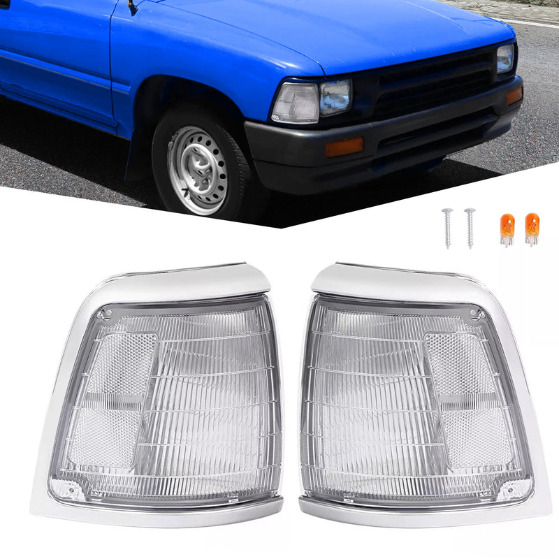 Clear Lens Front Corner Lights Lamps for Toyota Pickup Truck 2WD 1992-1995 Pair
